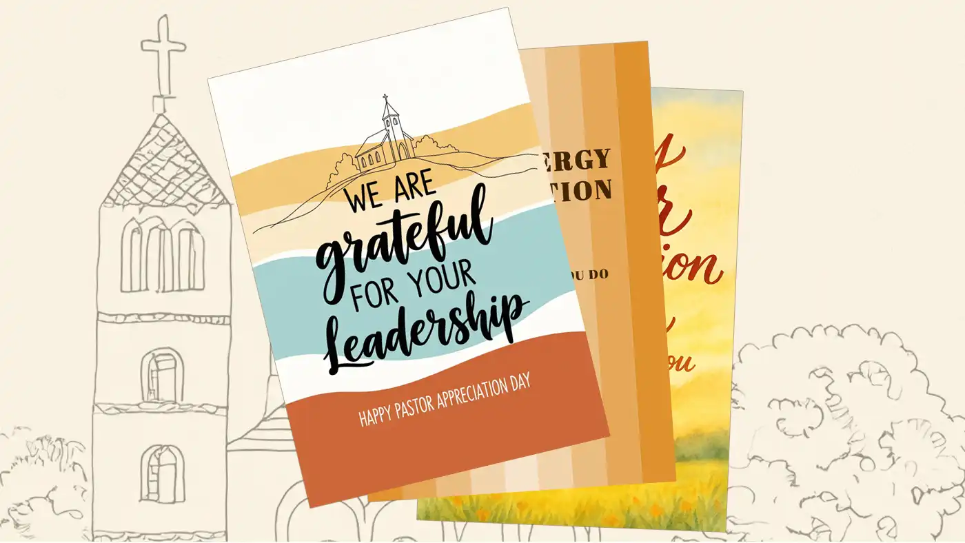 Writing a heartfelt pastor appreciation card with a Bible open beside it