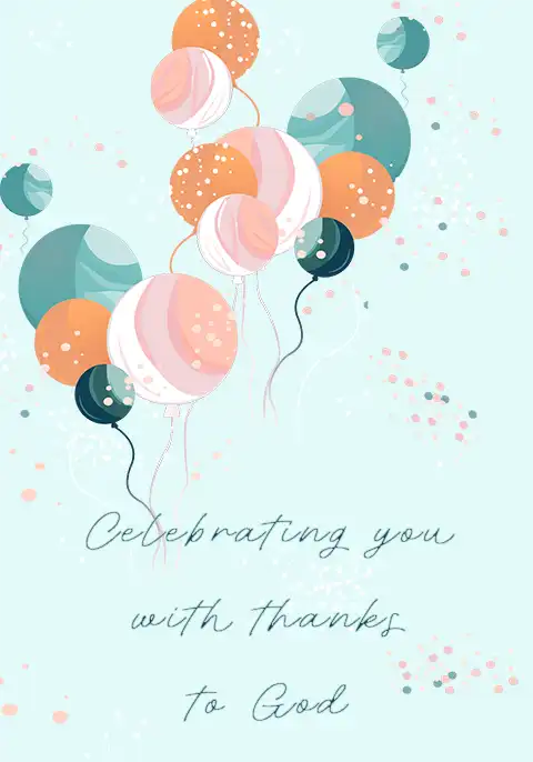 Bright balloons and confetti floating in celebration