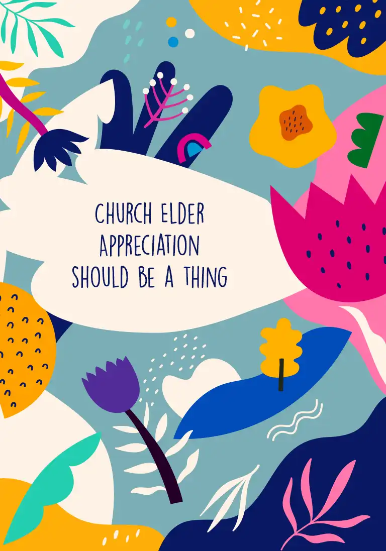 A pastor appreciation card featuring a floral border and a message that calls for elder appreciation.