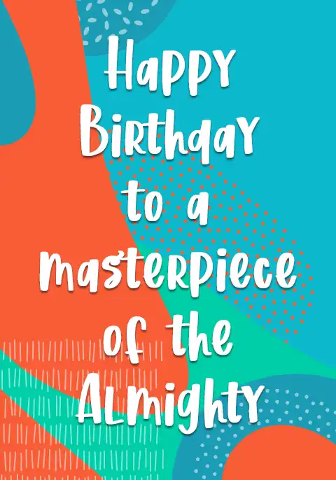 Bold, colorful abstract shapes arranged in a celebratory pattern